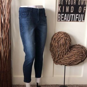 Artisan NY rhinestone embellished cropped skinny
